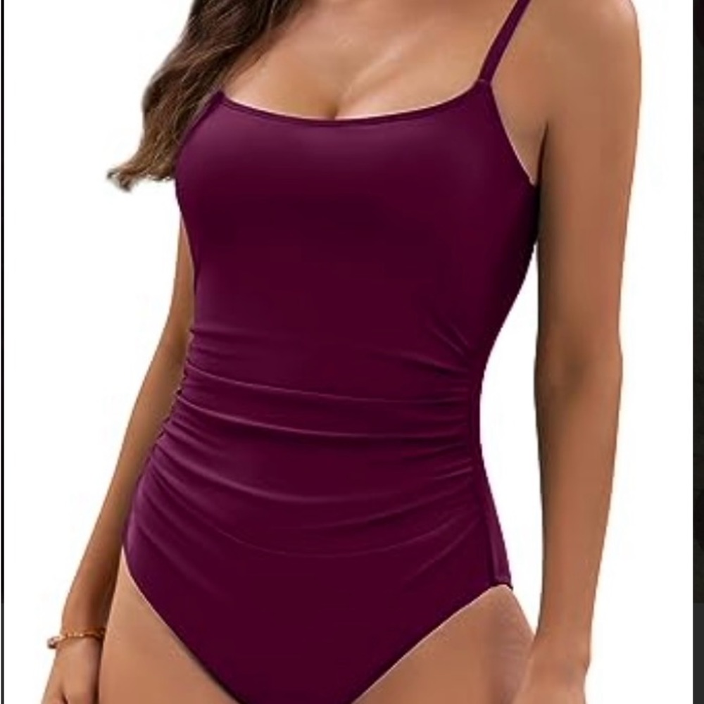 Elegant Burgundy One-Piece Swimsuit